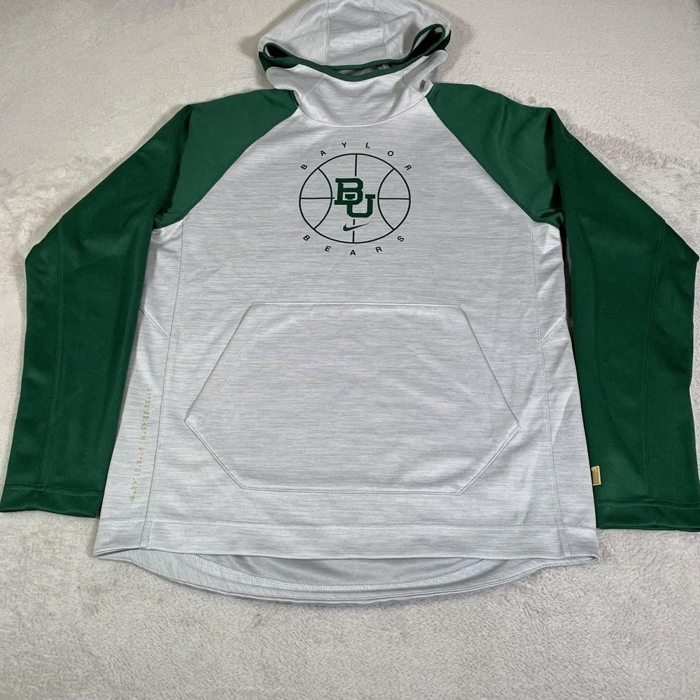 Baylor Bears Sweatshirt Hoodie Mens Medium Gray NCAA Basketball‎ Nike Dri-FIT